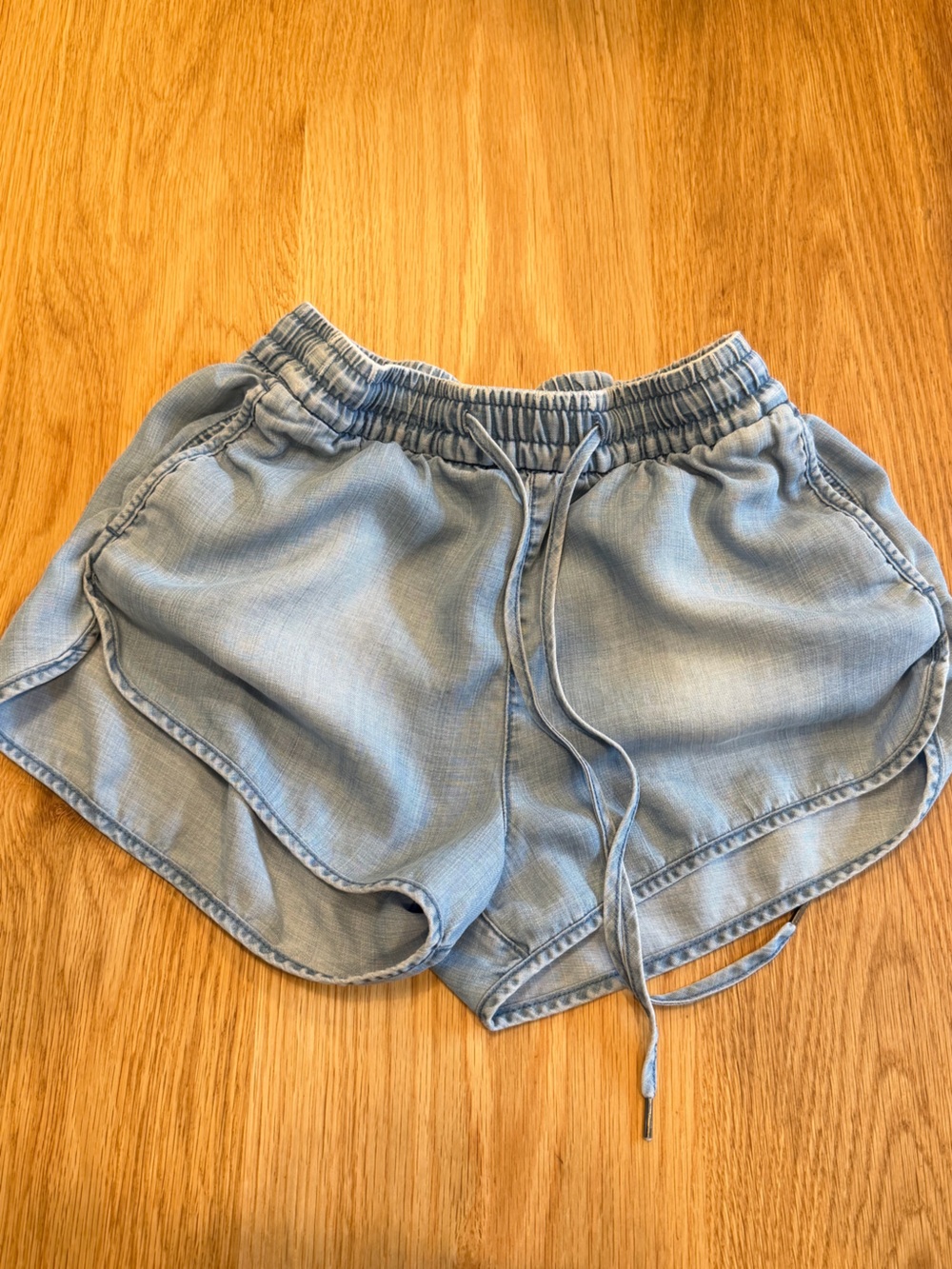 H&M Y2K Light Wash Denim Drawstring Shorts XS